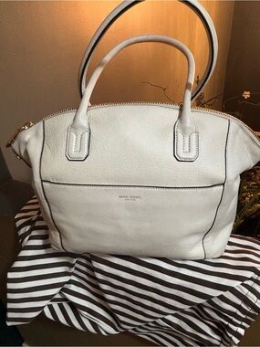 Henri Bendel cream leather bag